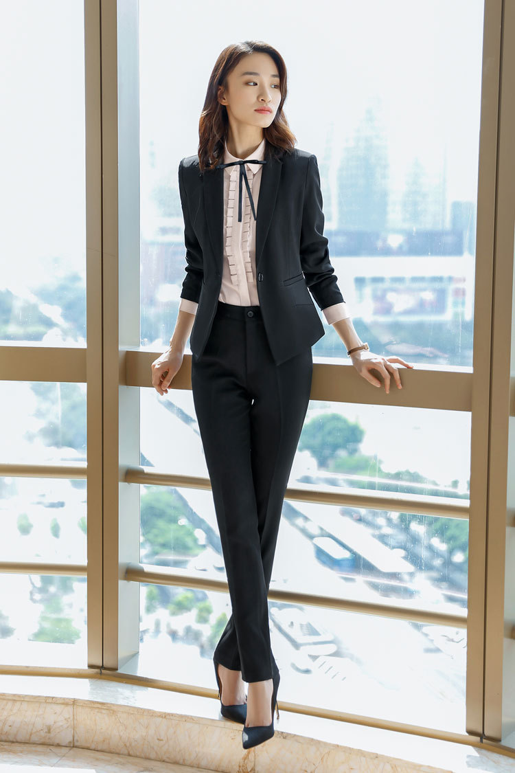 商务装女职业西装套装时尚新款大学生女房产销售员工作服美容服