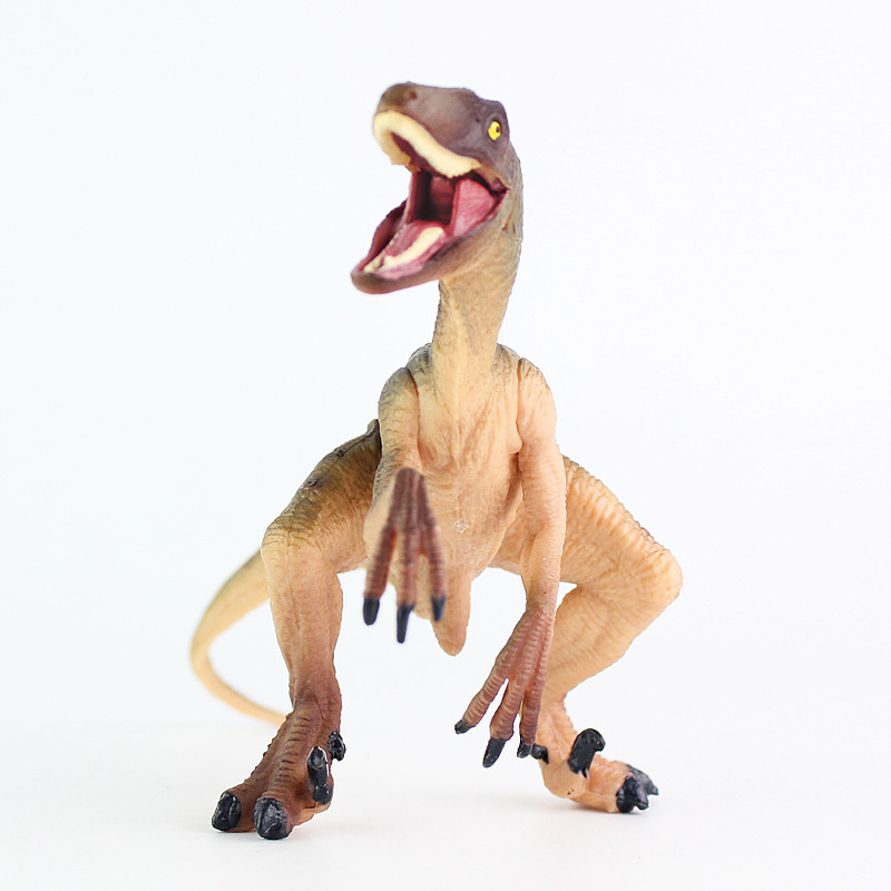跨境 侏罗纪 迅猛龙模型玩具 实心塑胶仿真恐龙模型 静态男孩玩具