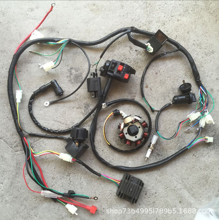 大公牛线束总成150cc250cc越野摩托车改装线束电器件cdi高压包