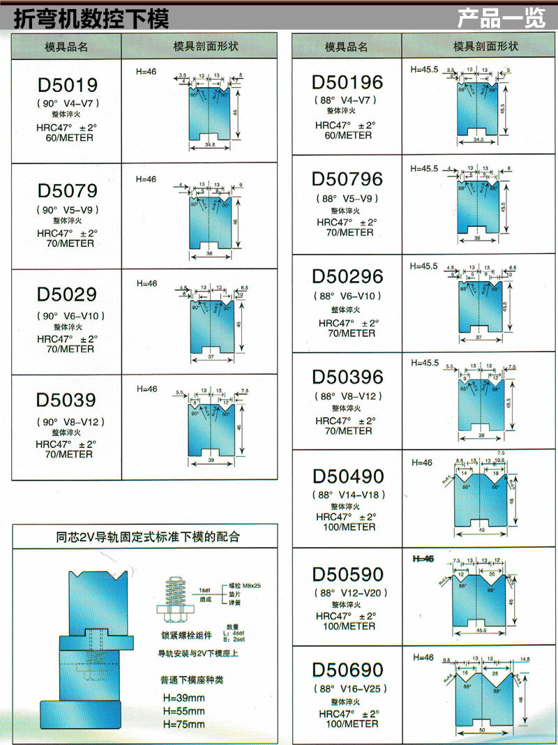 厂家直销 折弯机模具 折弯机上模 折弯机下模 非标定制 在线出图
