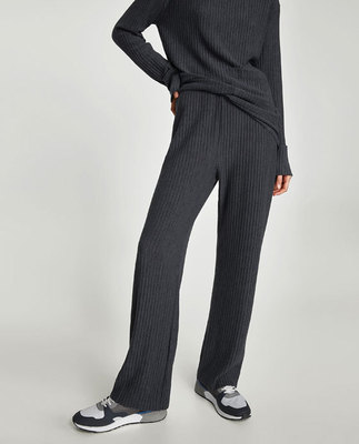 2018春夏新款欧洲站纹理针织裤子 女士时尚针织长裤 wdl8269