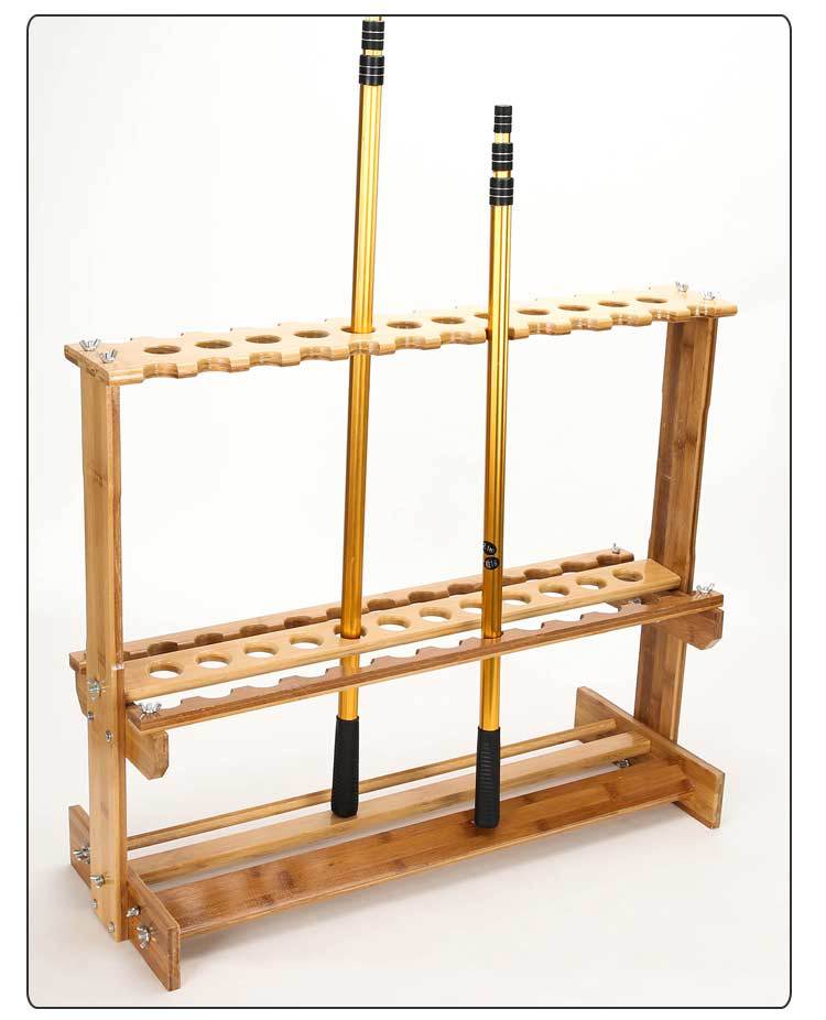 厂家供应实木竹子鱼竿架 鱼竿渔具展示架 实木竹制鱼竿展示架