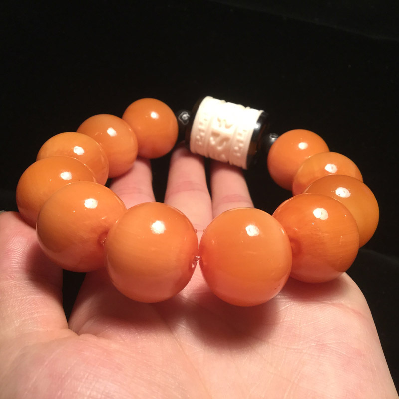 天然野生黄金甲山龟手串 圆珠手串 龟壳手链 男款佛珠手串
