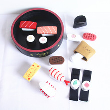 新品仿真寿司玩具组日本寿司套餐屋木制儿童过家家仿真益智玩具