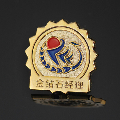 厂家定制烤漆徽章定做企业logo胸针学校校徽胸章金属珐琅徽章定制