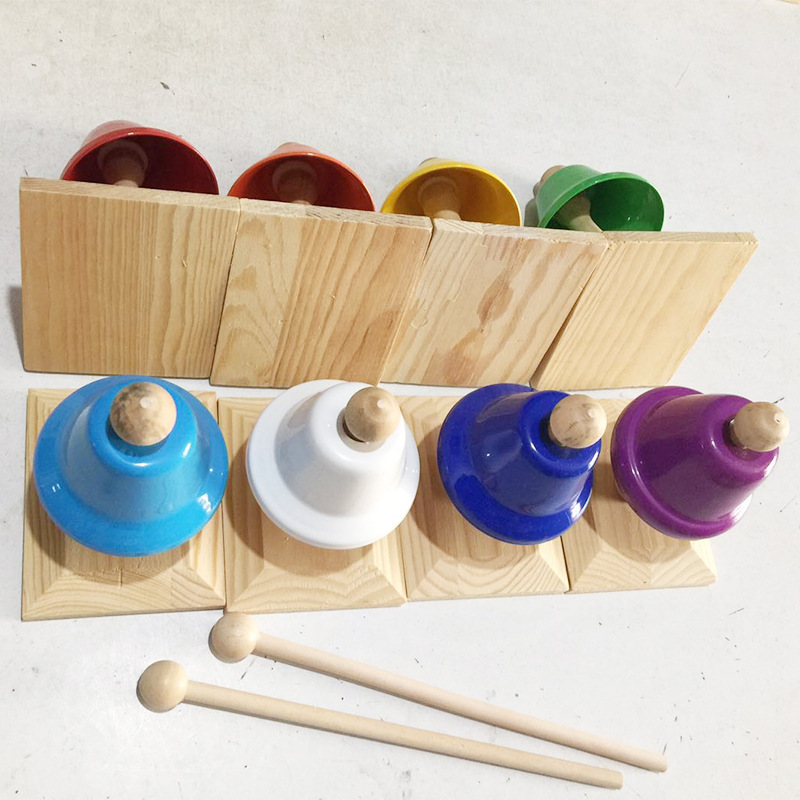 创意音感钟打击乐器 八音课铃碰钟 彩色8音课钟手按铃按钟