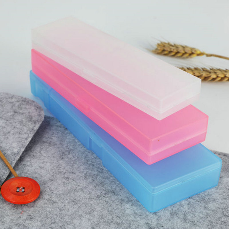 Translucent Frosted Storage Pencil Case Stationery Box Multifunctional Pencil Case Creative Student Stationery Plastic Pencil Box