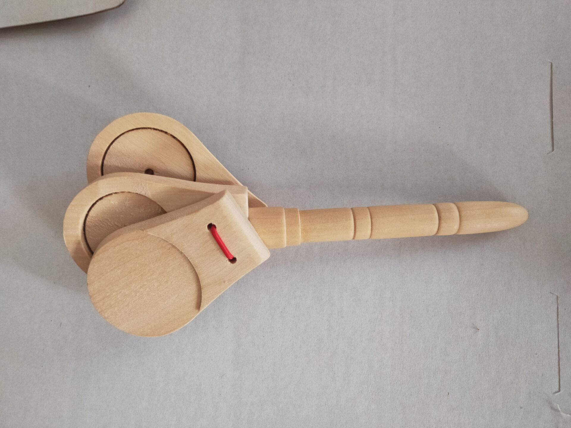 奥尔夫打击乐器 幼教教具/ 木制手柄响板西班牙响板 长柄手拍板