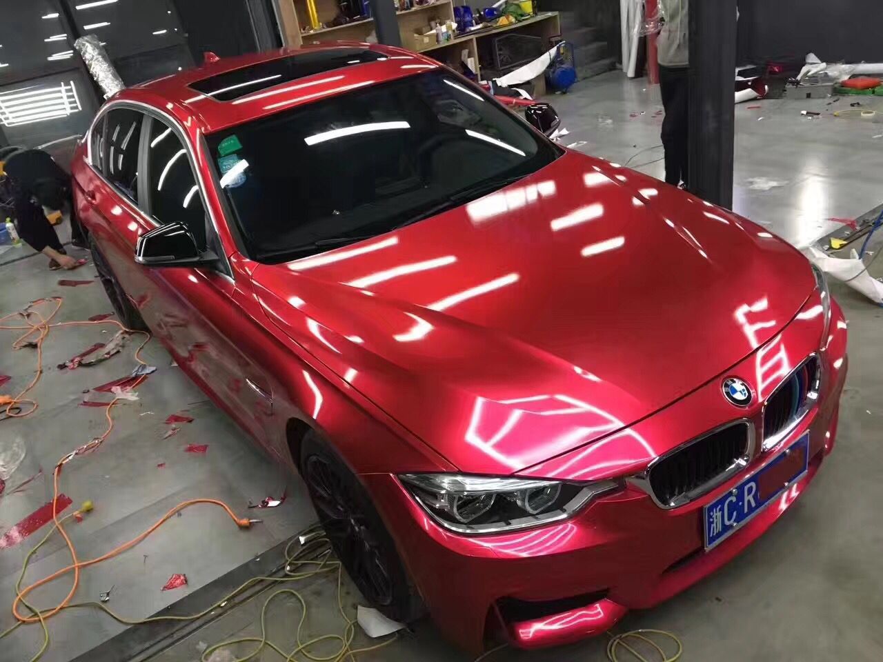 汽车车身改色膜超亮金属珠光膜贴膜汽车原车漆珍珠改色贴膜