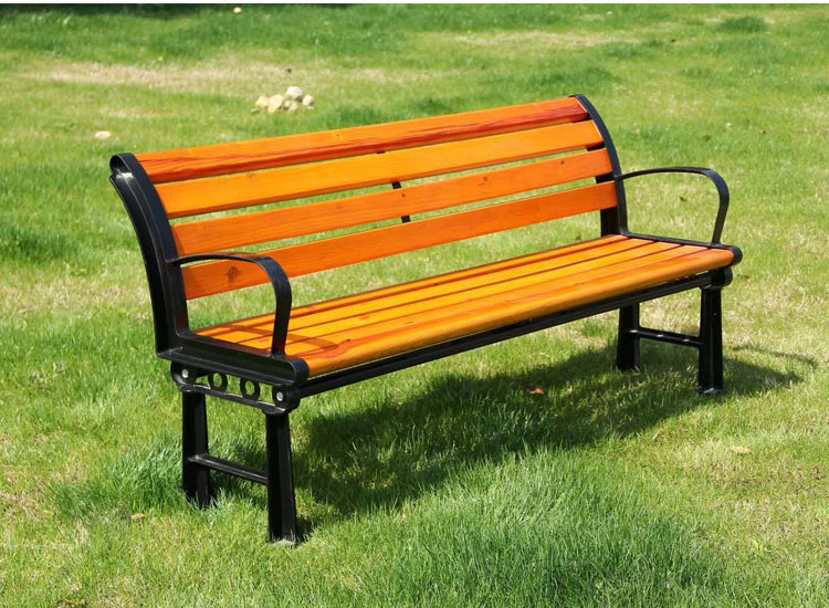 定制钢木长排椅钢木休闲椅 公园景区长椅防腐木休闲长椅厂家定制