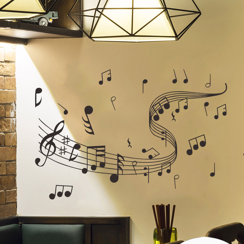 music音乐符号fx1023 墙贴批发个性时尚手绘音五线谱装饰艺术墙贴
