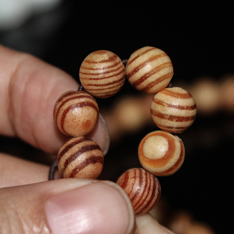 崖柏留疤108颗手串全透血龙木男女款佛珠琥珀8厘文玩收藏木珠工艺