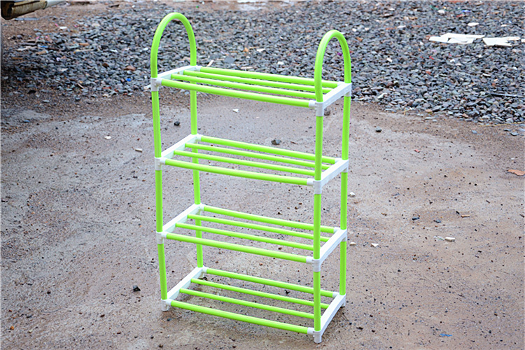 专利产品 塑料管四层鞋架 简易组装鞋架创意组合鞋架 义乌厂家批