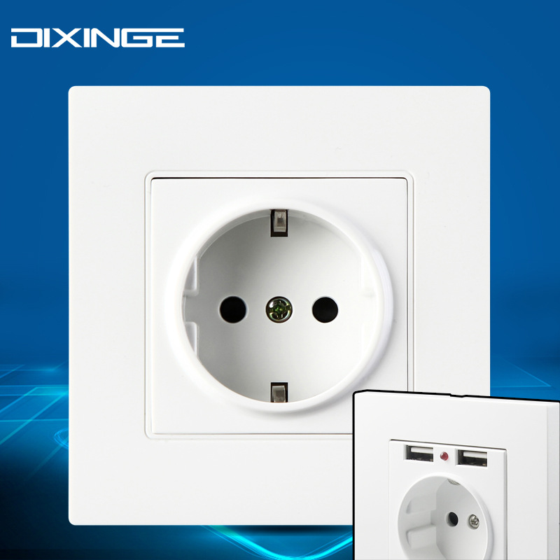 双联欧式德国孖位欧规德规电源插座066