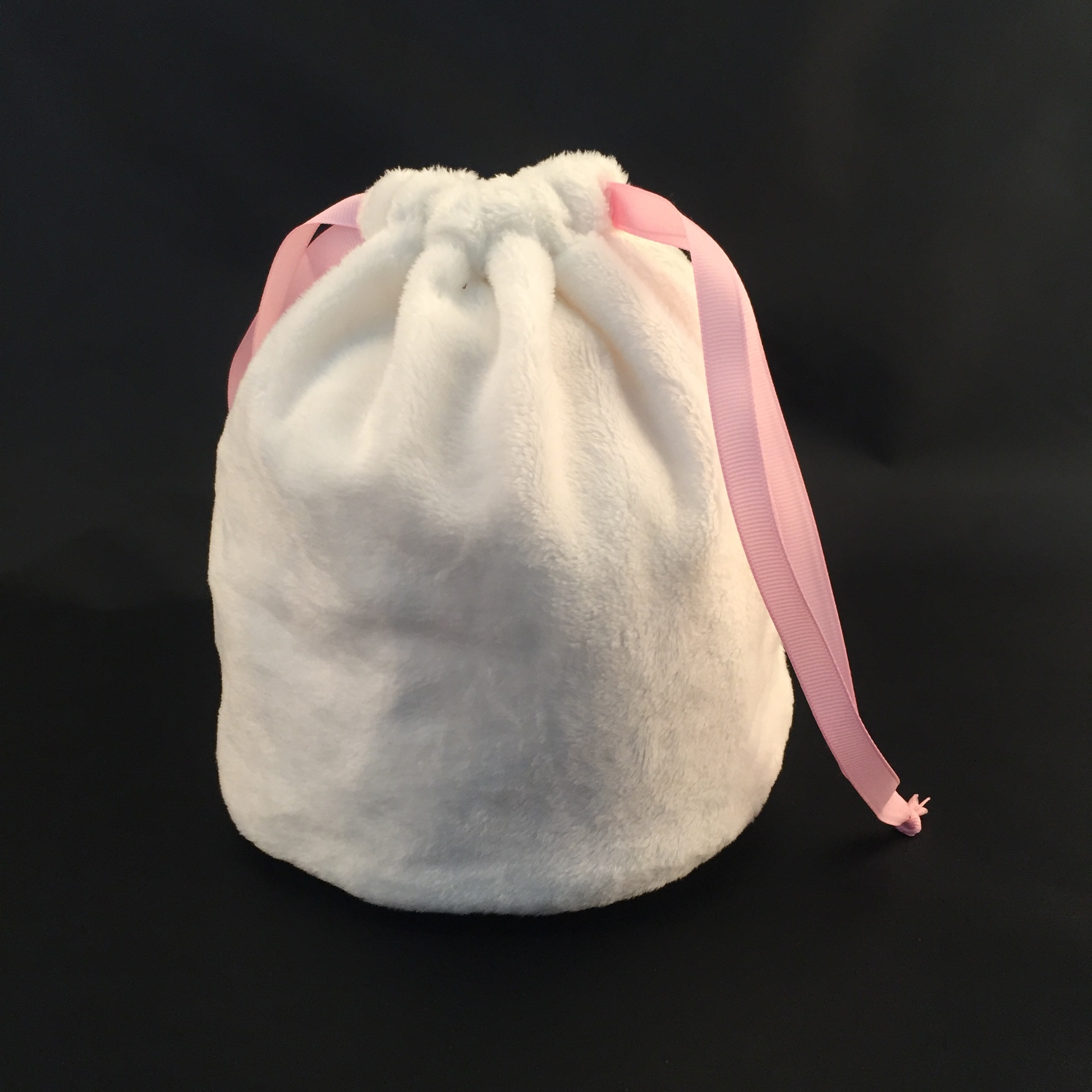 厂家定制纯色圆底毛绒束口袋礼品收口袋