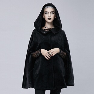 一件代发 秋冬新款蒸汽朋克连帽披风斗篷外套女万圣节服装cosplay