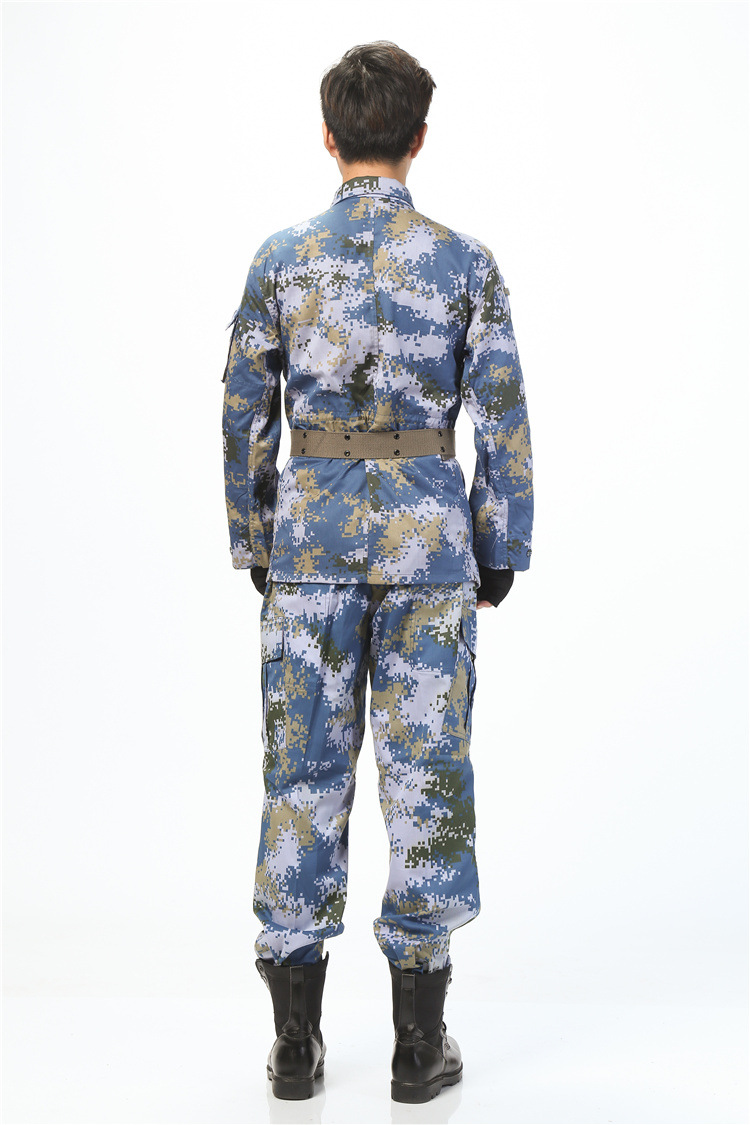 批发07海洋夏季军训迷彩服耐磨透气学生长袖作训服迷彩服套装男