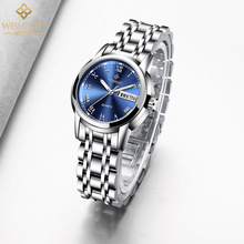 瑞士夜光防水女士手表 手表女款时尚新款 外贸石英钢带日历手表