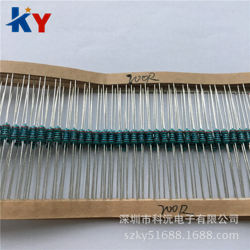 200欧 1/4w金属膜电阻 1% 五色环电阻器 0.25w系列 编带装