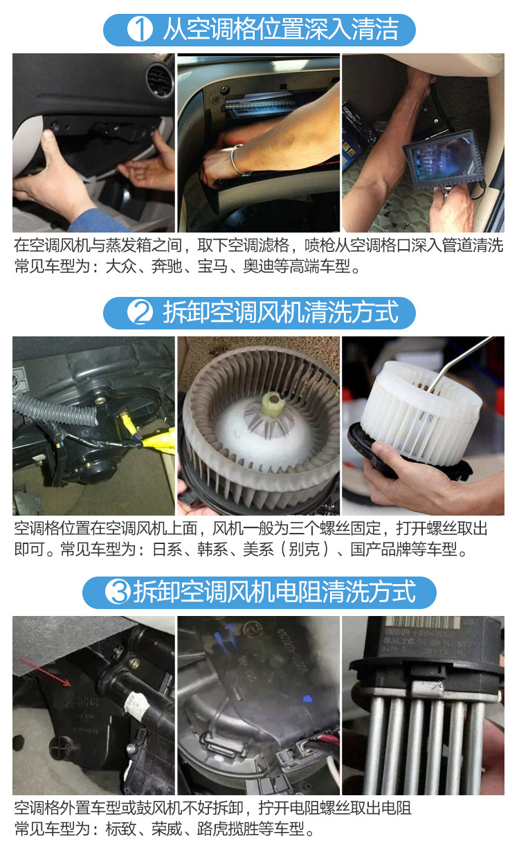 车美汇可视空调泡沫清洁剂套装清洗枪汽车空调蒸发箱三合一清洗剂