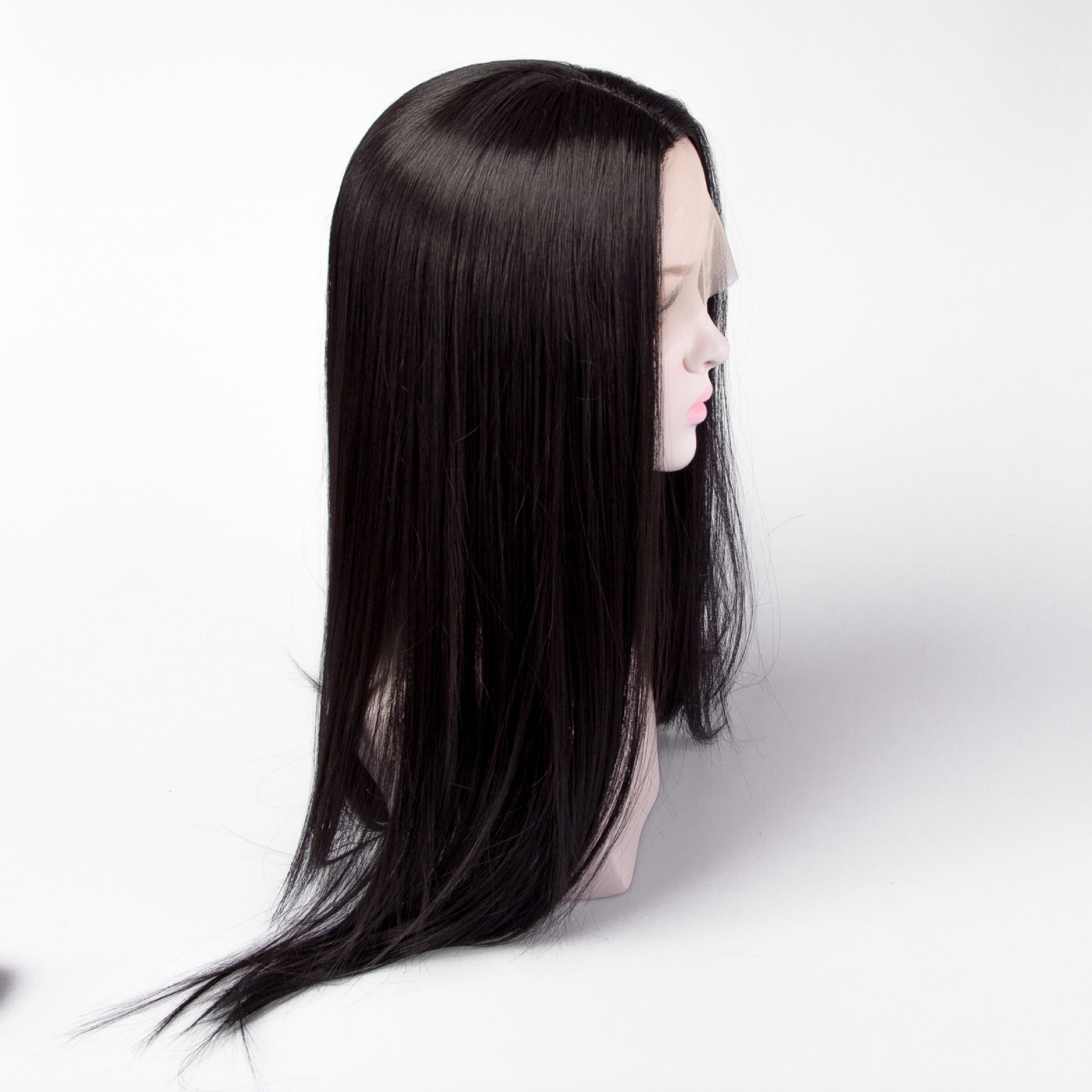 欧美假发 中分假发女长发阻燃哑光化纤前蕾丝假发 手钩女士假发