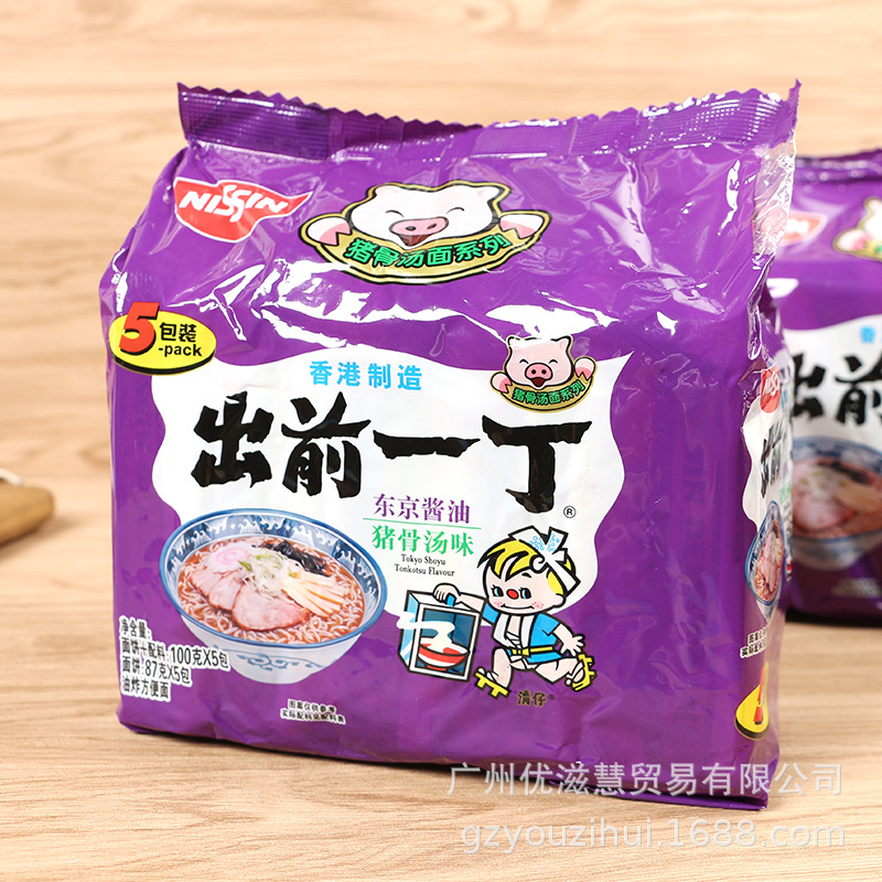 香港进口 日清出前一丁东京酱油猪骨汤味方便面即食面500g