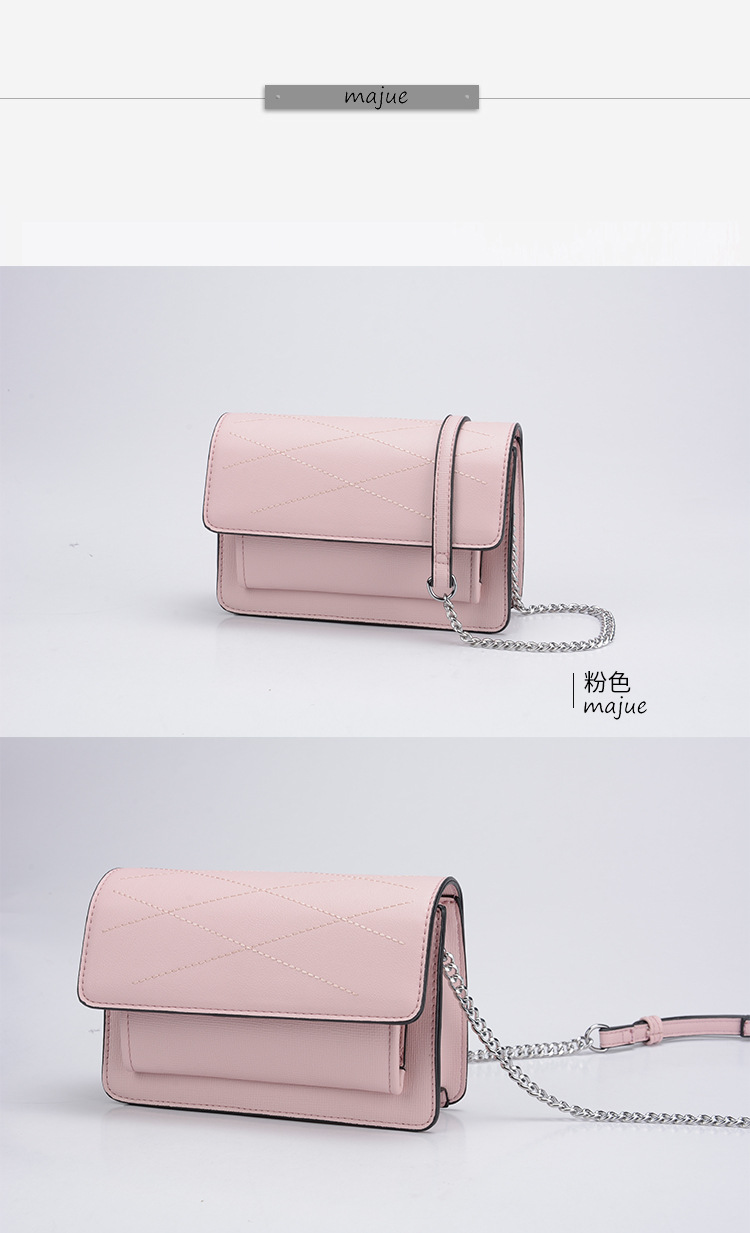 明星同款包包2018新款斜挎包女小包缎带链条时尚单肩包手提小方包