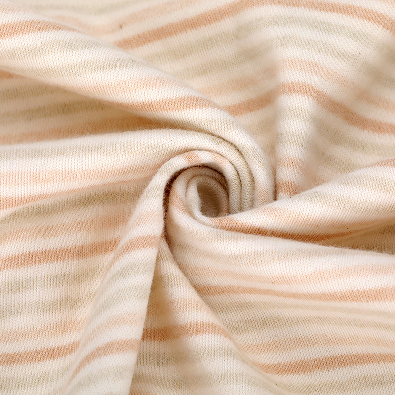 厂家批发现货彩棉布料针织双面棉毛布婴儿内衣睡衣服装面料