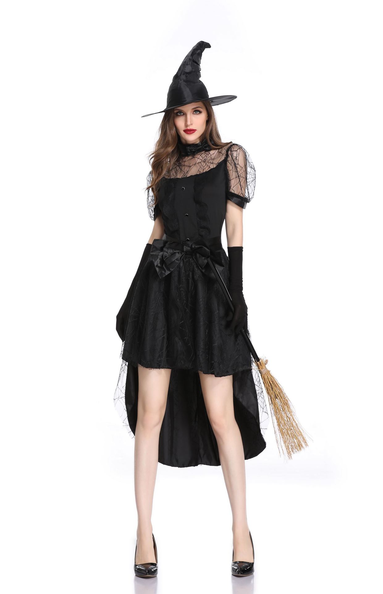 实拍 性感魔女女巫舞台演出 新款万圣节巫婆游戏服巫婆装连衣裙