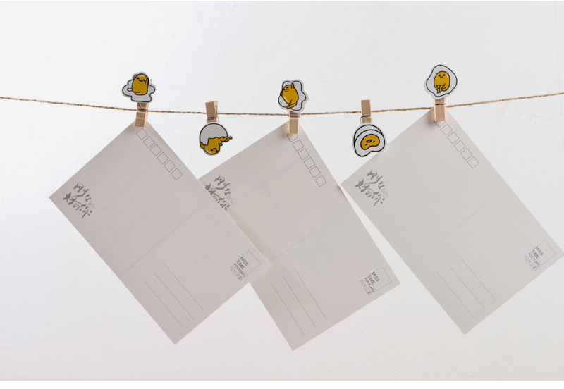 照片相片夹带麻绳文件夹小木夹子超萌表情包收纳夹便签夹照片墙