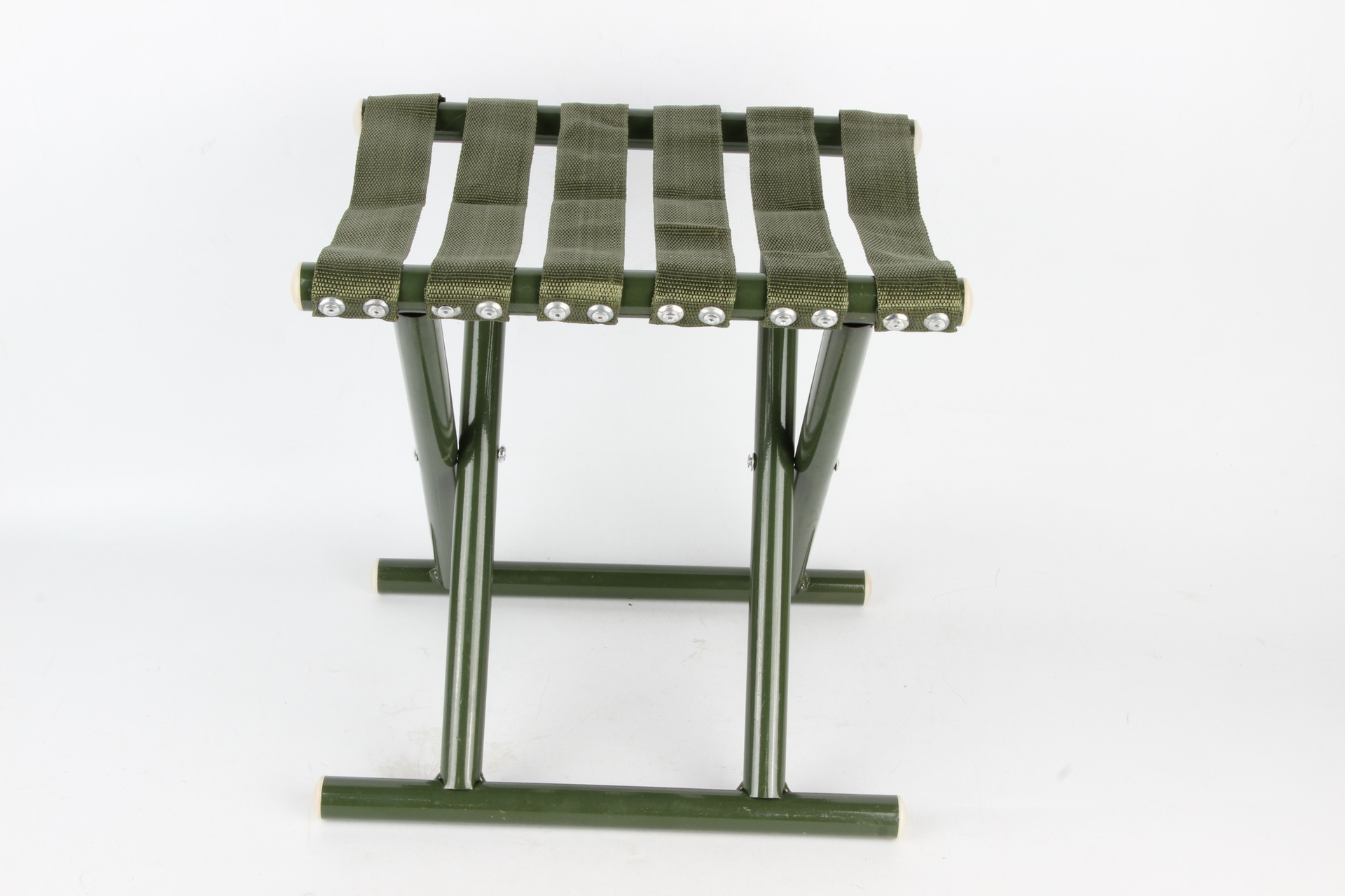 军绿铆钉40马扎 铁马扎 户外钓鱼折叠凳 军训折叠椅 铁管马扎赠品