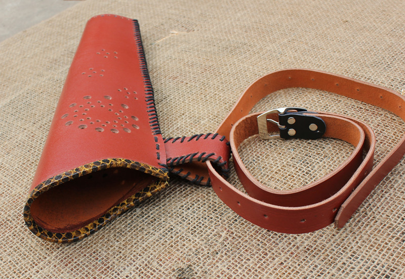 箭壶箭袋牛皮腰挎箭囊箭筒箭包传统弓箭野外射箭射击配件手工制作