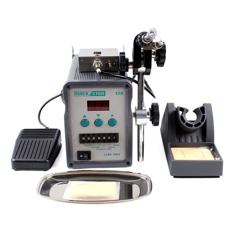 快克全自动出锡焊机 quick376d大功率无铅自动出锡焊台可脚踏控制