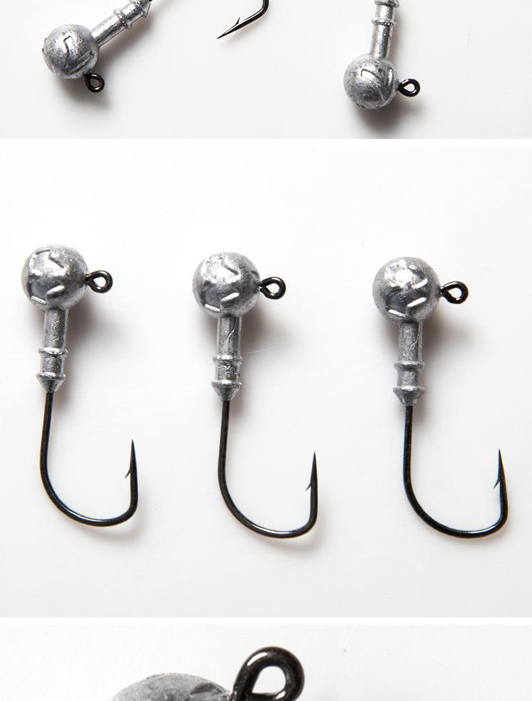 慕斯达铅头钩 根钓钩 海钓小黑头钩小黑鱼马口铅头钩加强型锡头钩
