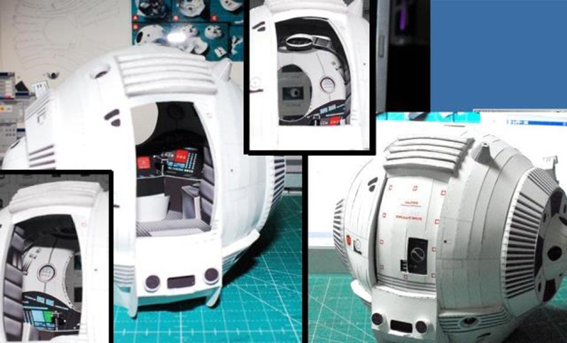 纸模型 电影《2001太空漫游》单人太空舱 太空船 手工diy纸艺作