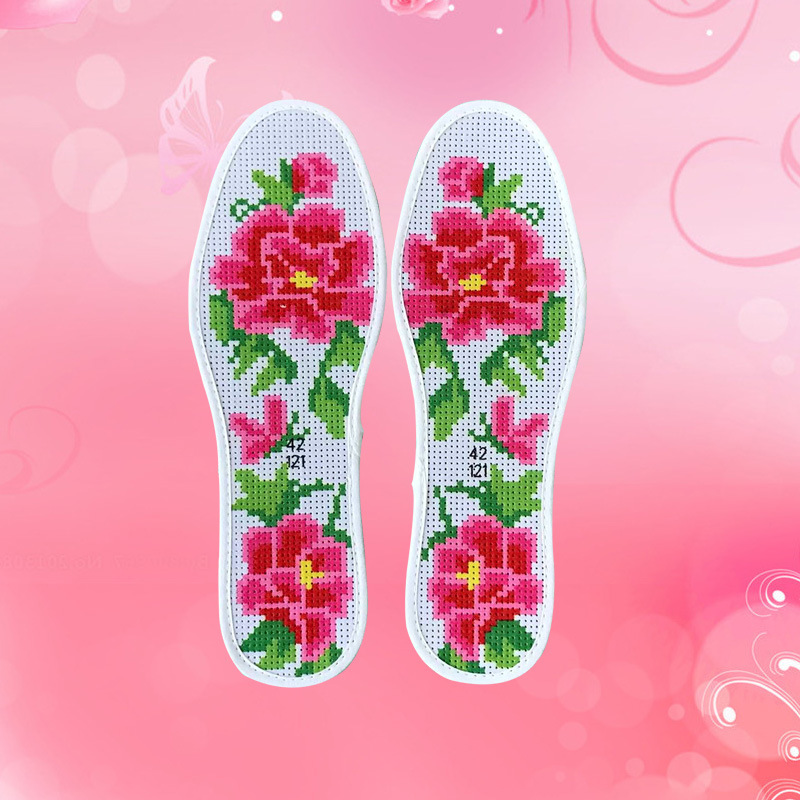 十字绣鞋垫手工刺绣自己绣纯手工制作半成品绣花手工十字鞋垫新款