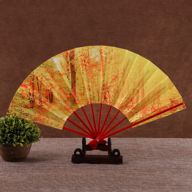 金纸扇厂家日式筷子扇折扇油漆骨折叠扇 热销日本金色扇子筷子扇