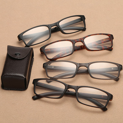 新款男女折叠老花镜 便携式伸缩弹簧腿老人眼镜 带迷你镜盒8091