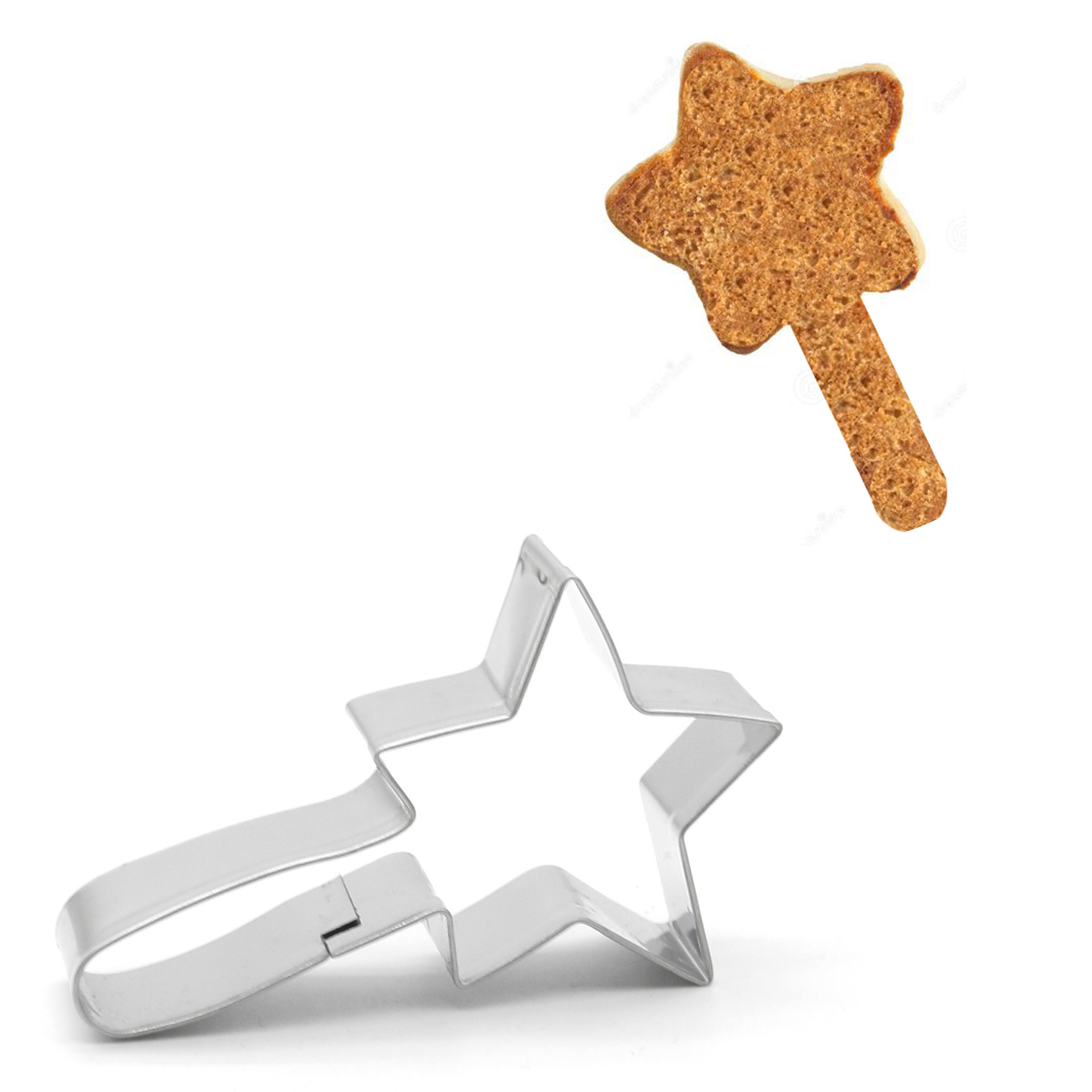 不锈钢饼干馒头模具 星星魔法荧光棒形状 翻糖蛋糕工具 饼干切模