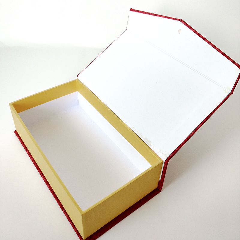 红色仿布纸大号长方形仿布纸礼盒定做书本式圣诞包装礼品盒