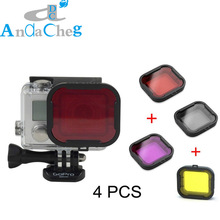 ANDACHEG适用Gopro3+/4运动相机相机配件六色滤镜潜水镜 滤镜配件