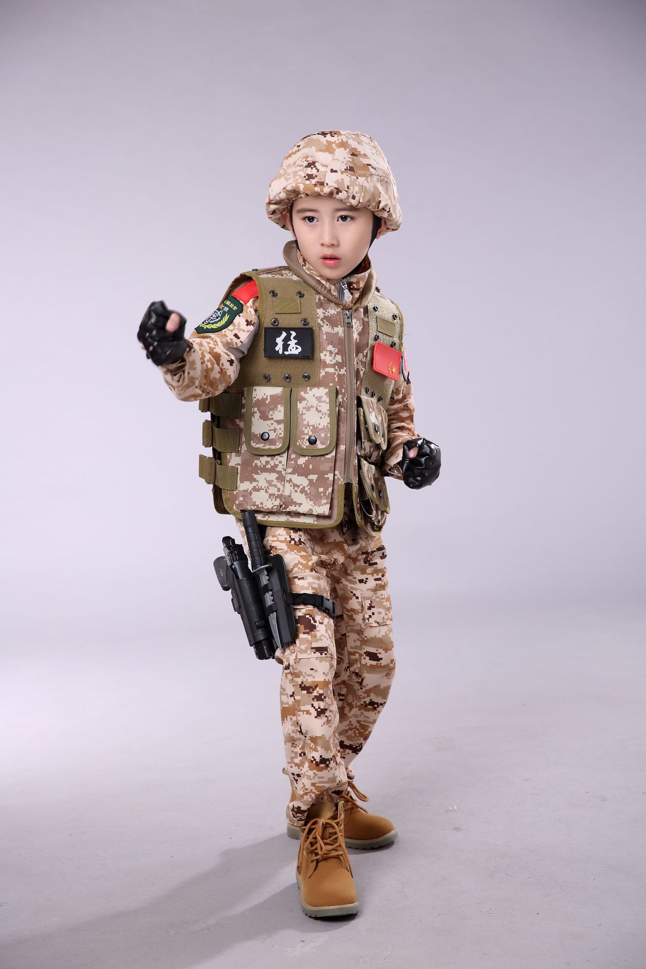 儿童迷彩服男童野战特种兵套装作战装备绿迷彩小军装儿童吃鸡套装