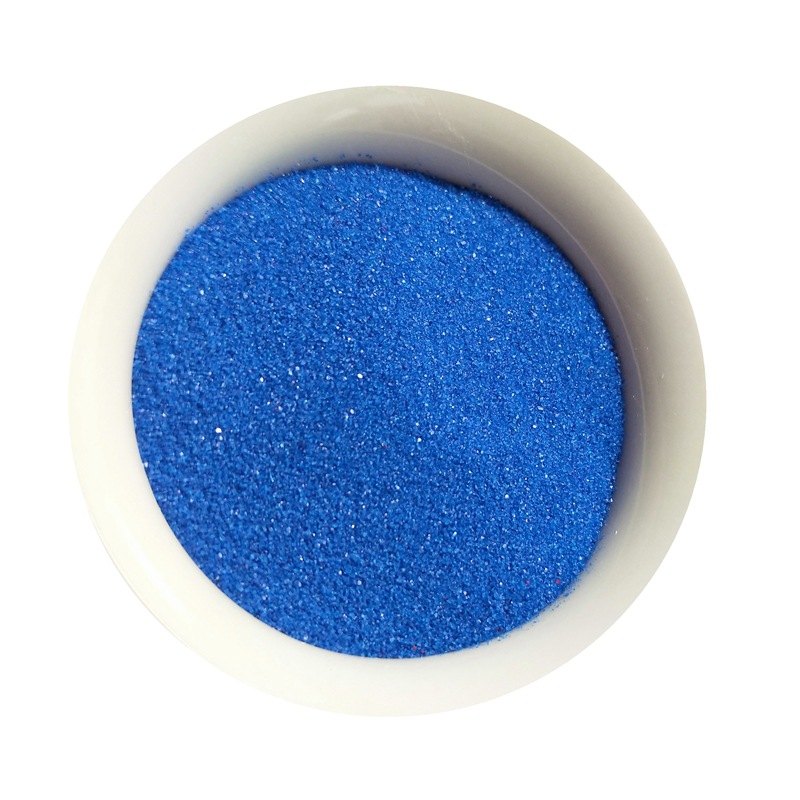 水族装饰用蓝色沙子鱼缸底砂沙盘装饰蓝沙子海蓝色细沙中砂9.6斤