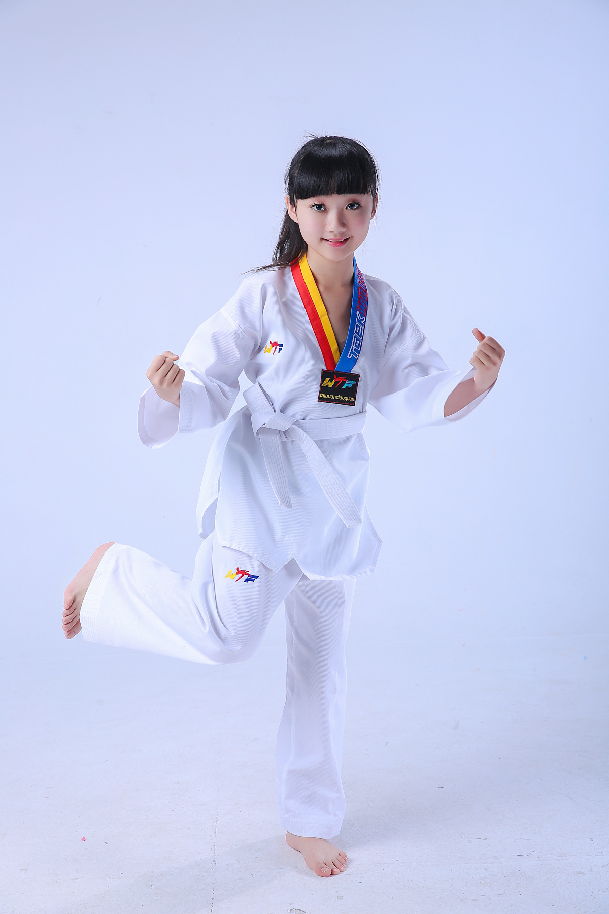 童装少儿武术服装 儿童跆拳道柔道衣服 男女童抬拳道表演服练功服