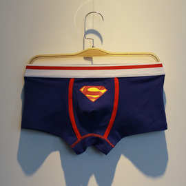 卡通 超人内裤 外贸男士内裤 男式全棉 平角低腰 批发