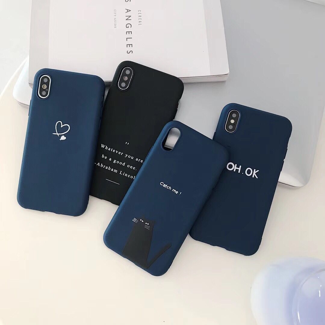 简约绘画爱心适用苹果x手机壳iphone11 max/8plus/7/6s防摔软壳女