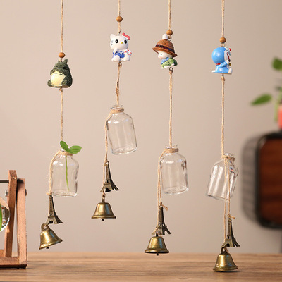 zakka日式树脂龙猫风铃挂饰 小鸟创意和风挂件宿舍阳台装饰品批发