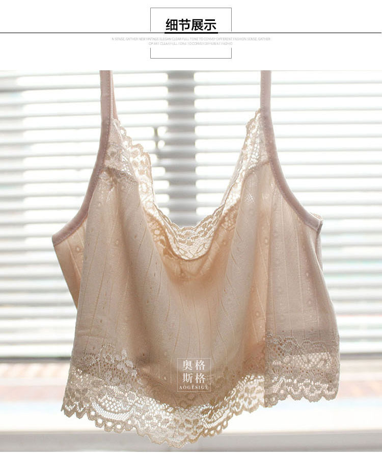 一件代发防走光蕾丝真丝裹胸女士内衣桑蚕丝针织吊带背心美背抹胸