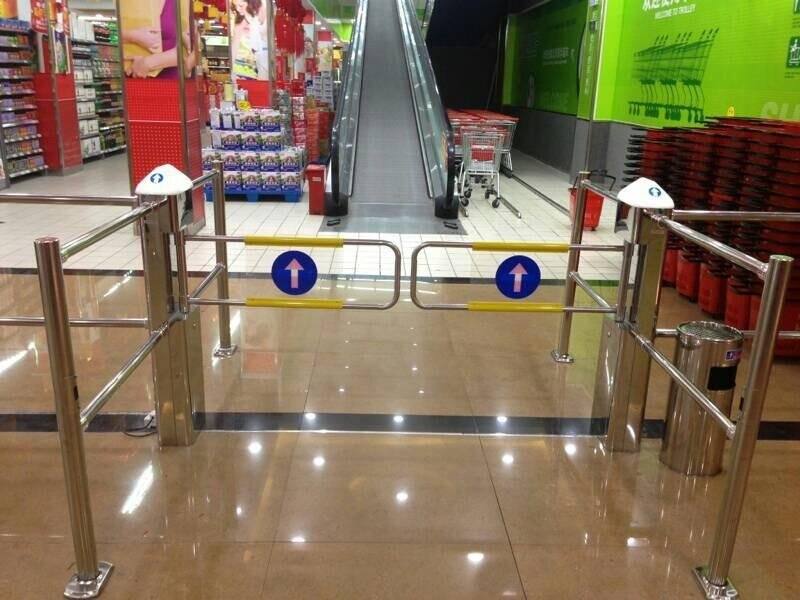 超市进出口器 商场红外感应单向门 陕西华润万家超市摆闸厂家直销