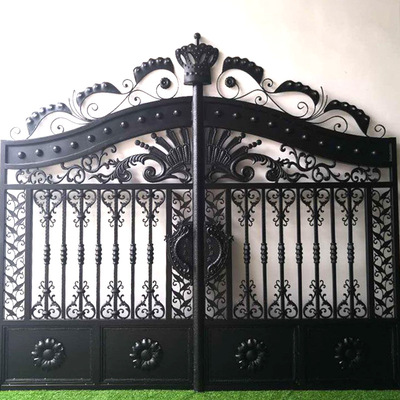 厂家定制铁艺大门 别墅庭院铁艺门 花园小区防盗门欧式门